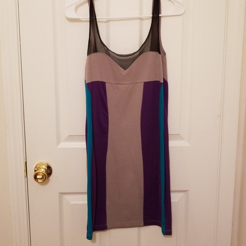 Motel Gray, Blue, and Purple dress